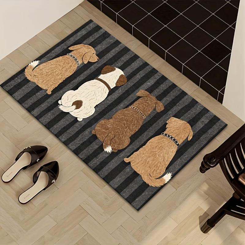 Funny Dog Silhouette Welcome Mat - Durable Non-Slip Entrance Rug - Washable Indoor Outdoor Floor Mat for Home Decor