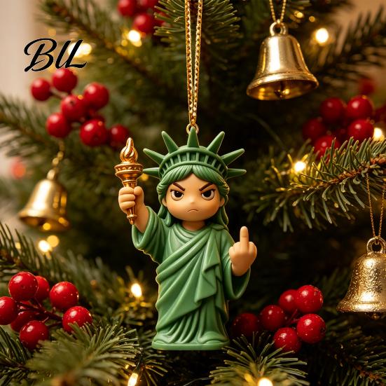 Sturdy Acrylic Ornament Funny Christmas Middle Finger Ornament, Pendant Hanging Decor for Xmas Gift Friends Tree, Novelty Snarky Holiday Decoration,