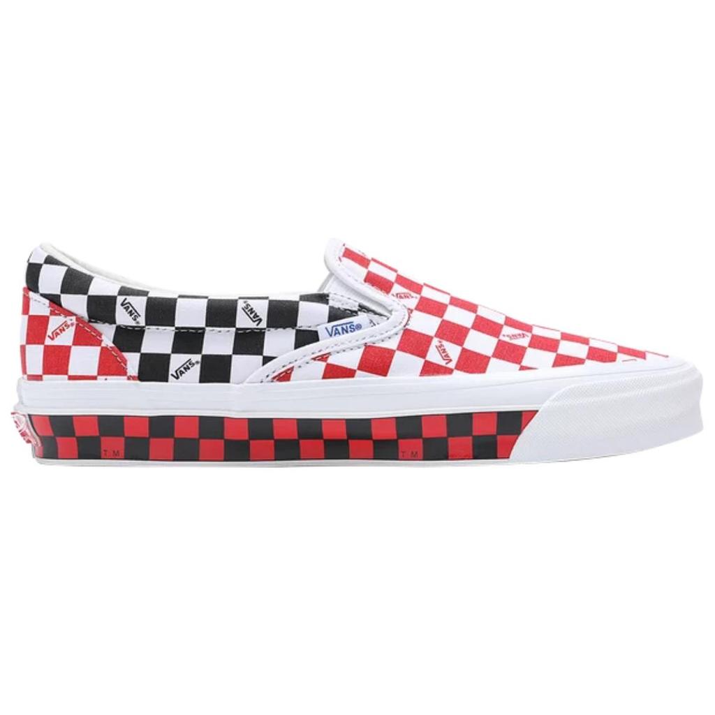 Vans OG Classic Slip-On LX Checkerboard — кроссовки унисекс красно-черные VN0A32QNREB