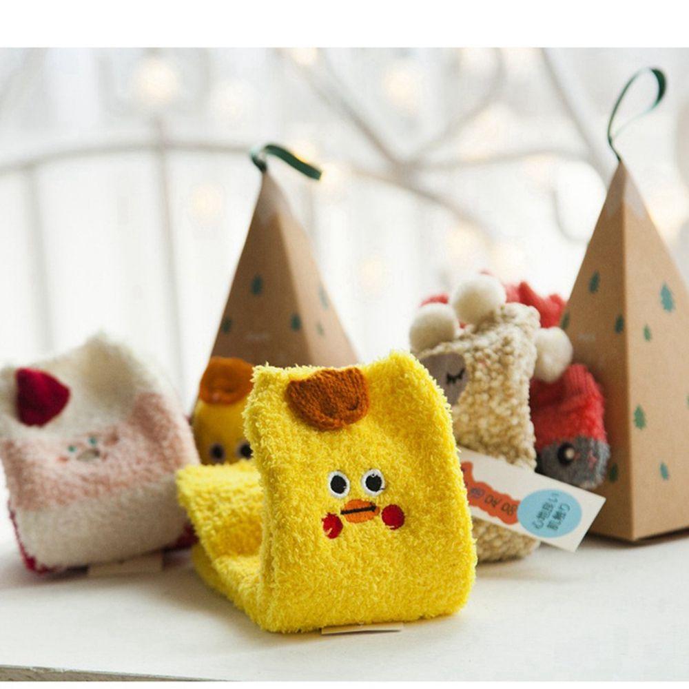 Мягкие с зауженным носком Милые Носки до щиколотки Полотенце Зимние Теплые Вышивка Животных Напольные Утолщенные Носки