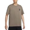 Men's Nike T Shirts Men's Olive Gray Crew Neck Moderate Straight Fit
