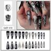 Dark cool punk style European and American nail art film Love butterfly wearing fake nails Cross-border wearing nail film batch~