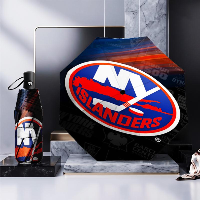 Ny Islanders Pride Umbrella Folding umbrella, automatic umbrella 8-Frame for Travel, camping Use Gift for Halloween Christmas