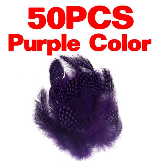 50pcs/Pack Colored Guinea Feather for Fly Tying Dotted Hackle Collars Tailing Wingcases and Cheeks Tube Fly Tying Material