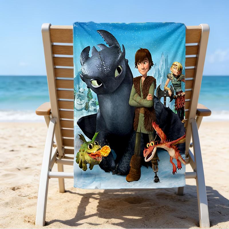 Ultra-Soft Beach Towel with Dragon Theme,Ideal for Pool - Camping, Diving - Perfect Travel Essential, Vibrant Beach Towel.