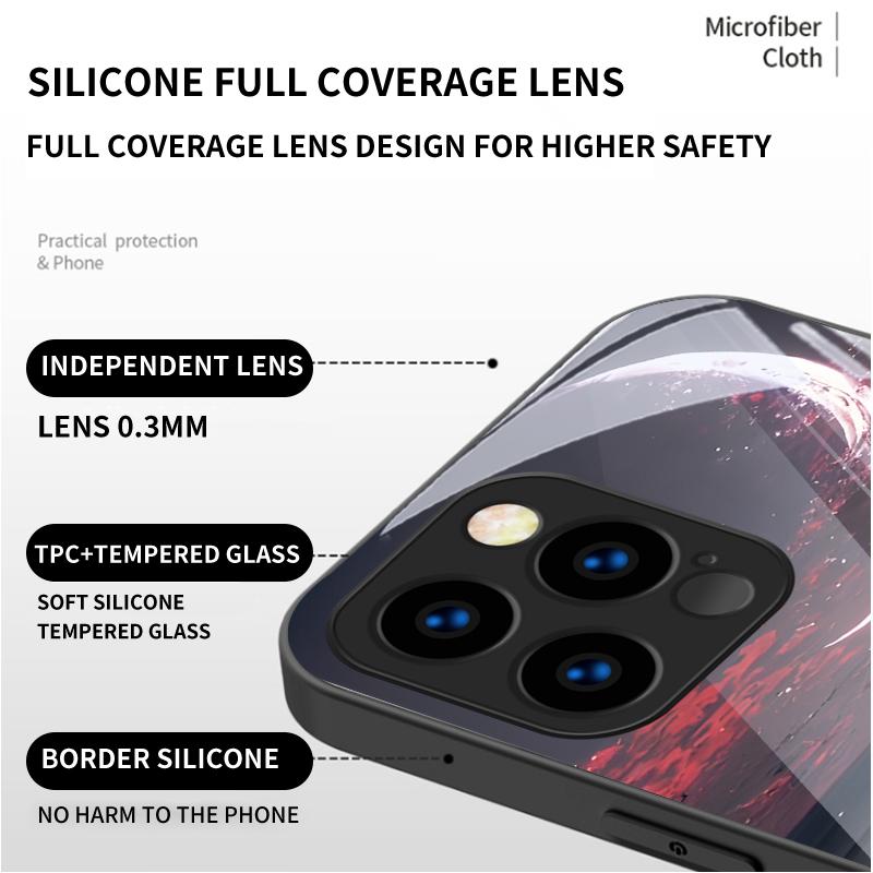 Закаленный стеклянный корпус с рисунком роз и цветов, защитный чехол из ТПУ, мягкий чехол для iPhone Samsung