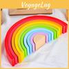 Ten Wooden Layer Rainbow Arch Block Set For Kids Educational Play Toys Gift