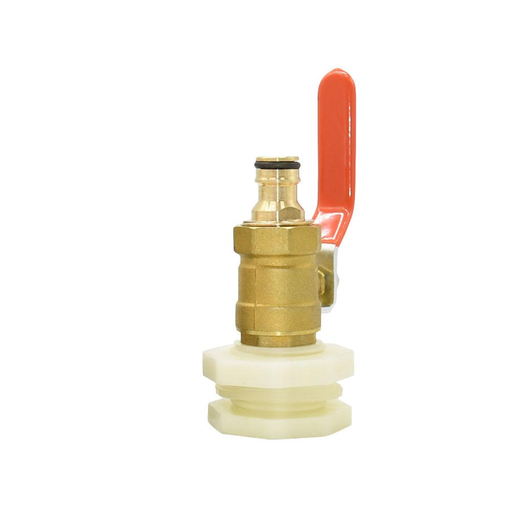 IBC Tank Adapter Valve S60 x 16mm Nipple Tap Quick Connect Brass Metal Watering Pipe Fitting For 1000L Outdoor Rainwater Bucket