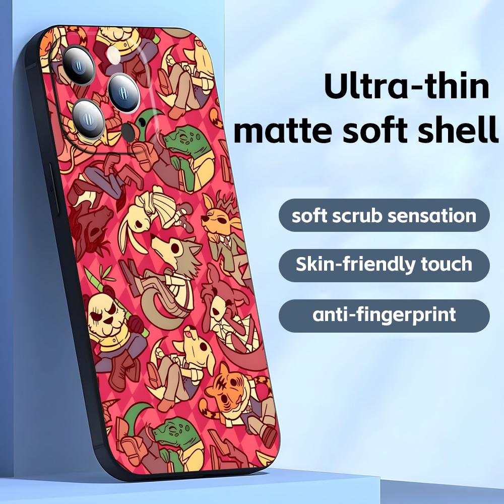 Чехол для телефона BEASTARS Для iPhone17 16 16e 15 14 13 12 11 Plus Mini Pro Max Мягкий черный Ударопрочный чехол