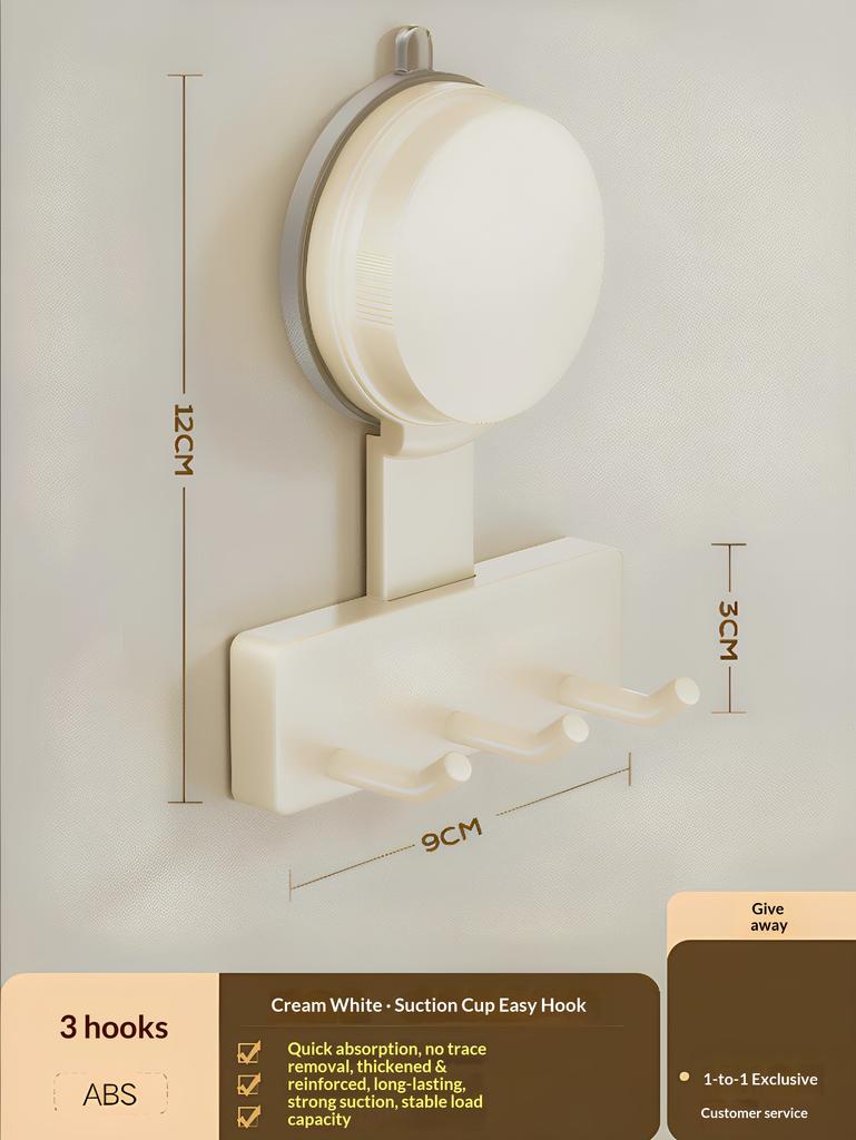 Milky White Suction Cup Hook Bathroom Toilet Adsorption Punch-free Rack Toilet Room Seamless Storage Wall Hanging Hook