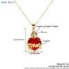 MHS.SUN Gold Plated Sacred Heart of Jesus Cross Necklace Red Zircon Religious Catholic Pendant Necklaces For Women Girls Jewelry
