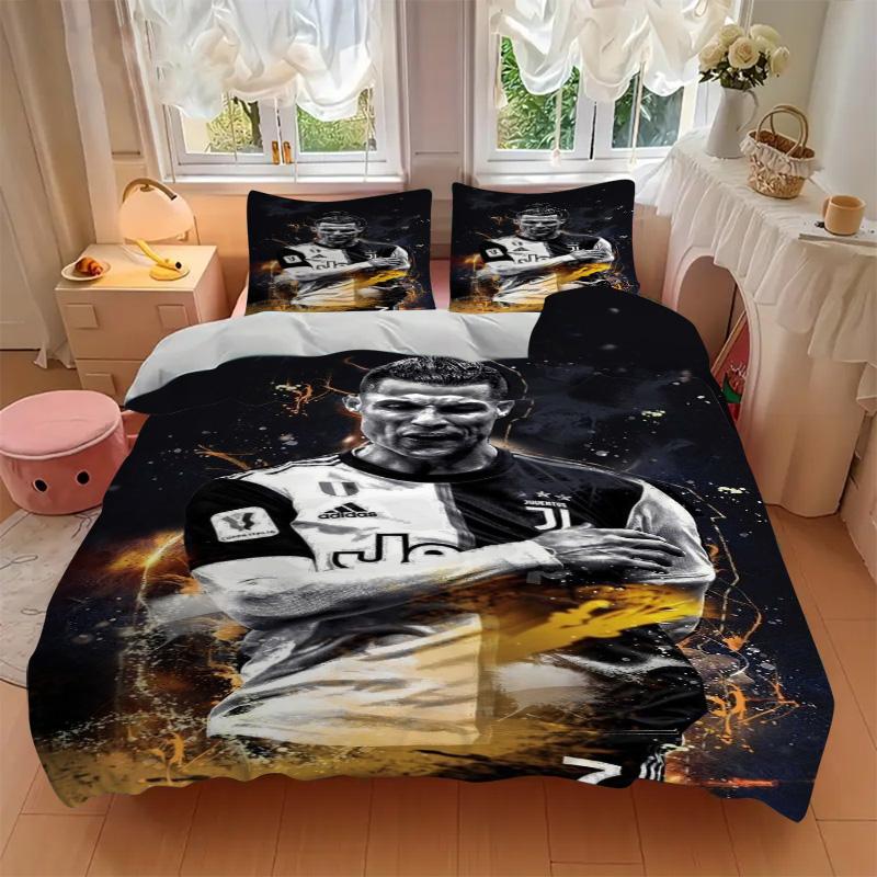 Dynamic Soccer Legend Print 3Pcs Bedding Setduvet Cover With 2 Bedropillowcase Home Birthday Gift