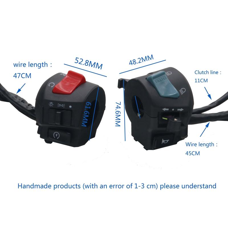 LMoDri 22 мм мотоциклетный левый и правый переключатель, звуковой сигнал, электрическая противотуманная фара, кнопка запуска