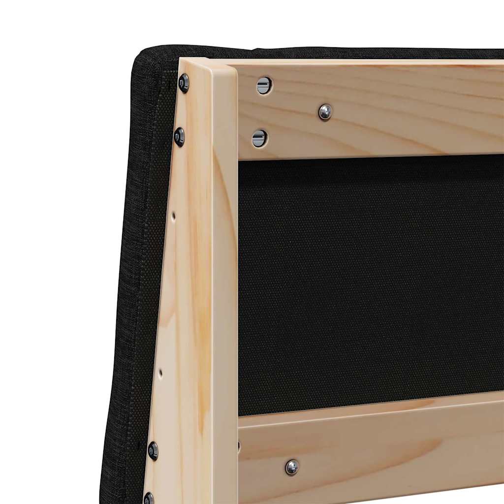 Upholstered Headboard in Black 180 cm Solid Pine Wood