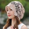 Hats for Ladies In Spring and Autumn Thin Breathable Hooded Lace Headscarf Flower Pile Hats