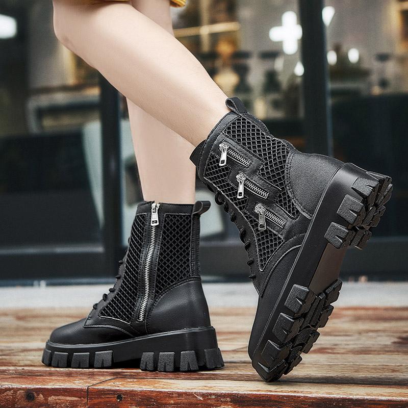 Новые белые мужские ботинки, модная мужская обувь, толстая подошва, черные ботильоны, дизайнерские ботинки на платформе для мотоциклистов, мужская обувь