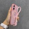 Роскошный мягкий силиконовый чехол для Magsafe со шнурком для iPhone 16 15 14 Plus 13 12 Pro Max Беспроводная зарядка Магнитная прозрачная крышка