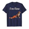 Y2k Hip Pop Tops Sad Monkey Punch Meme with An Orange Toy Im Fine Tshirt for Unisex Women Fashion Harajuku Kawaii Tshirt
