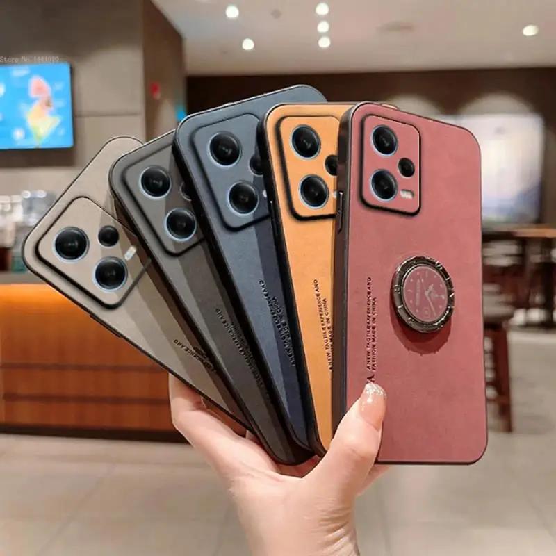 Чехол-подставка из овчины с кольцом для телефона Xiaomi POCO X7 Pro X7Pro, матовая защита линз, силиконовая задняя крышка для Redmi Turbo 4