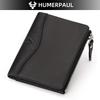Humerpaul Новый RFID мужской кошелек, защита от кражи, сканирование, мужской кожаный короткий кошелек на молнии, чехол для монет, повседневная сумка для денег