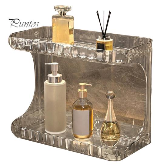 Двухслойная стойка для хранения косметики, органайзер для столешницы в ванной, большая вместимость, поднос для духов, полка для хранения косметики