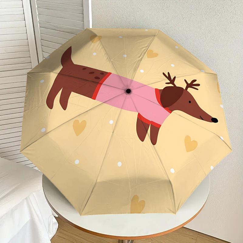 1PC dog reindeer Automatic Open/Close Umbrella with Windproof, 8-Rib Sturdy Canopy, Durable Ribs, Fashionable Design1339A
