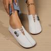 Fashion Women's Casual Flat Sole Single Shoes 2024 New Trend One Footed Bean Shoes Comfortable Mary Jane  Luxury Shoes