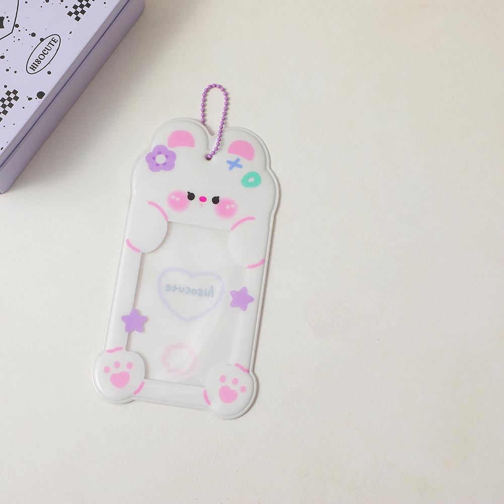 Милое мультяшное животное в Корейском стиле, диалоговое окно, рукав для карт, полупрозрачный 3-дюймовый фото Kpop Star, памятная карточка, держатель для карт