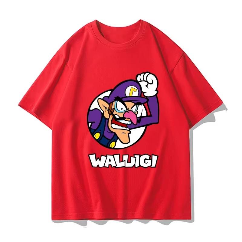 Super Mario Waluigi T-shirt Men and Women Summer Cotton Y2K Clothing Fashion Breathable Anime Fans Gothic Cotton Oversized T-shirts