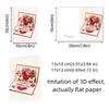 Imitation 3D Mother's Day Greeting Card Gift Box Printed with the Words Happy Birthday Card Rose Heart Patterns Surprise