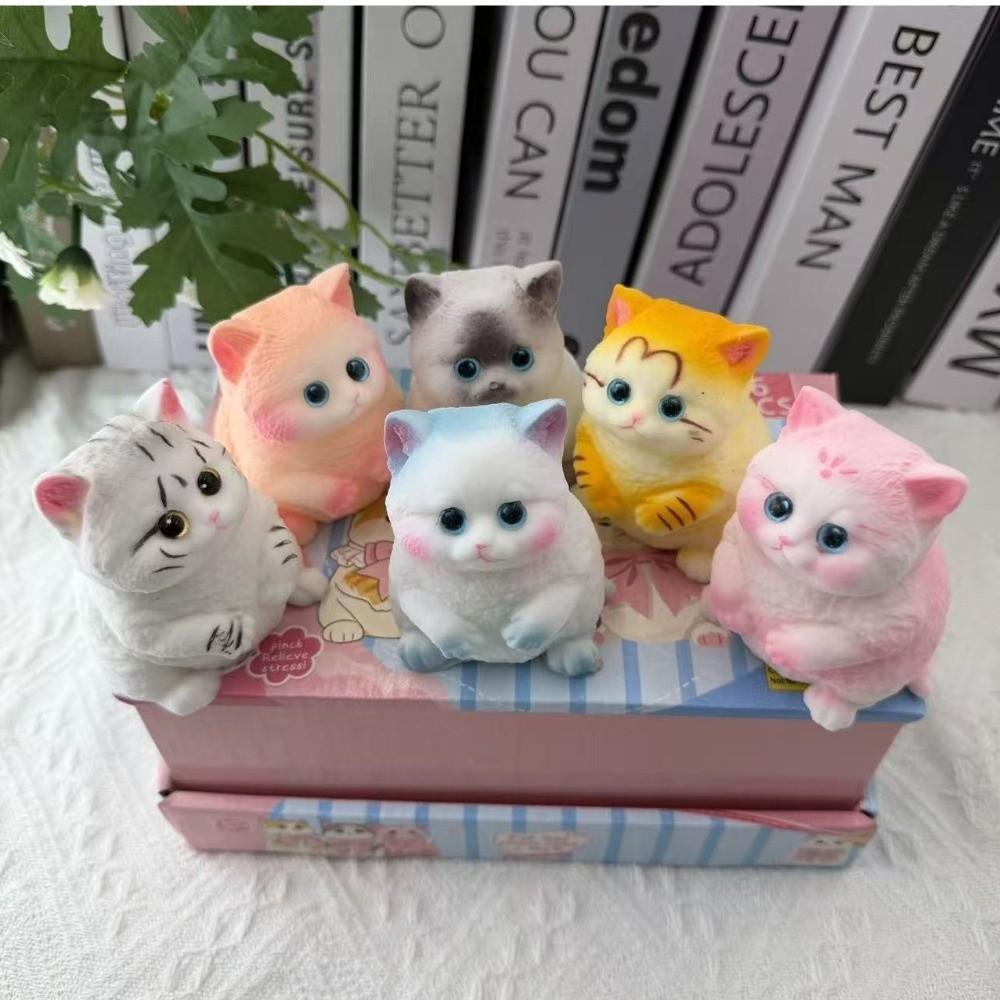 Soft Silicone Cat Squishy Toy Slow Rebound Cat Pinching Toy Cat Squeeze Toy Anxiety Relief