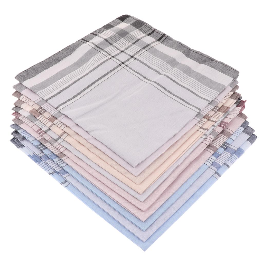 10 шт., хлопковый плед, мужской носовой платок, квадратные декоративные костюмы, носовой платок в сетку