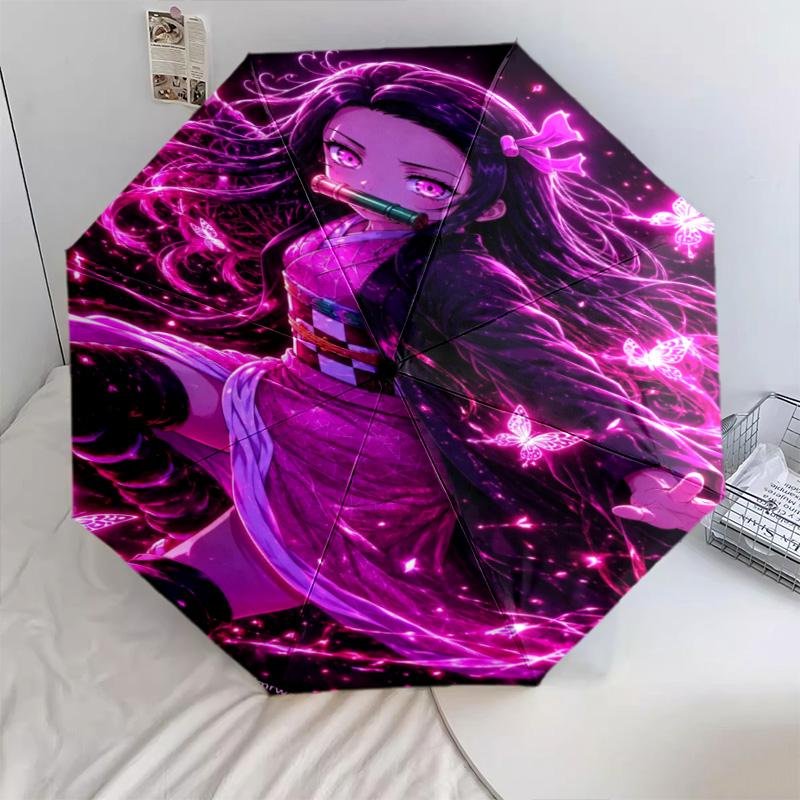 1PC Demon slayer Automatic Umbrella - Suitable Travel Outdoor Portable Umbrella Birthday Gift Daily Essentials