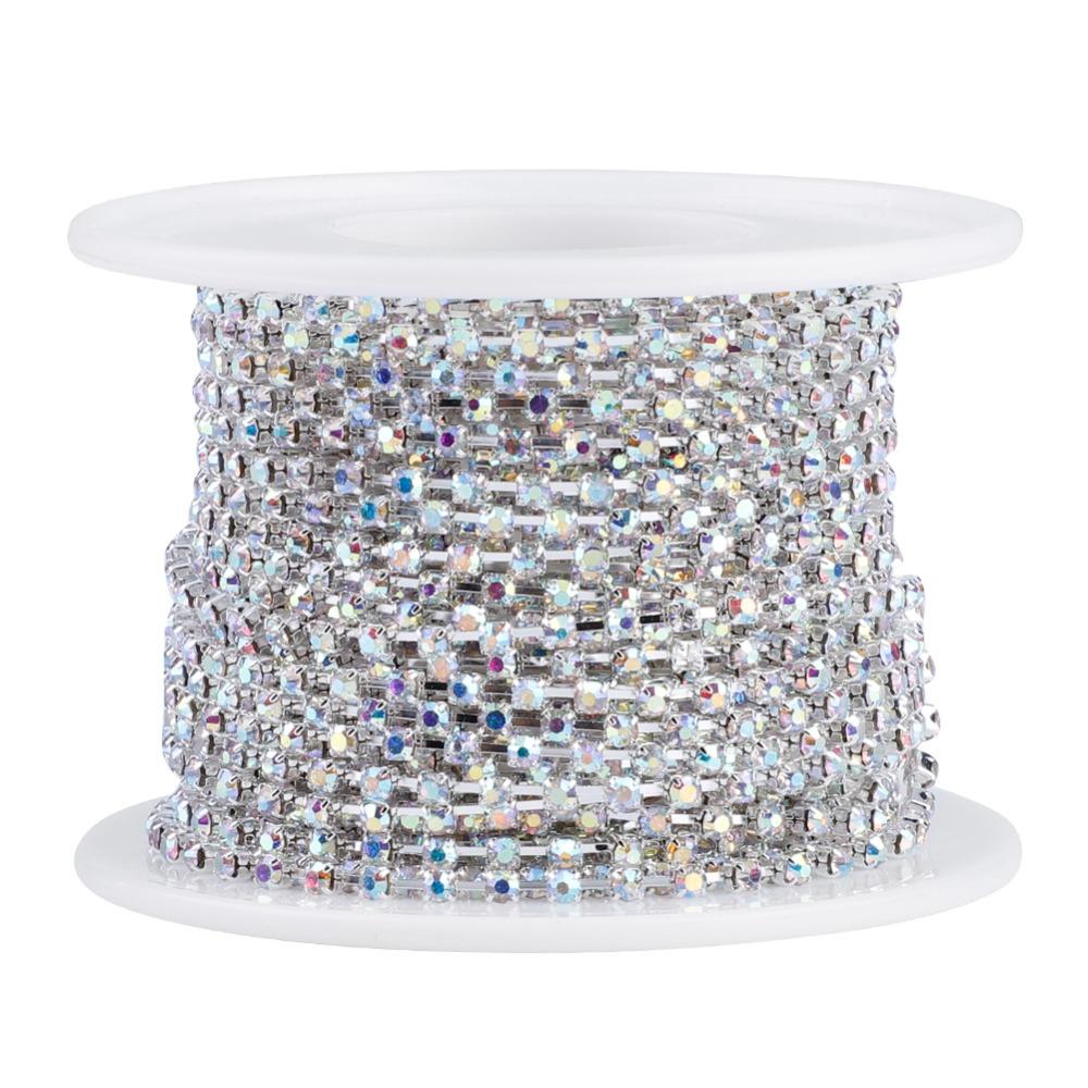 1PCS Crystal AB Crystal Chain 10 Yards Length Rhinestone Chain Trim Craft Decoration