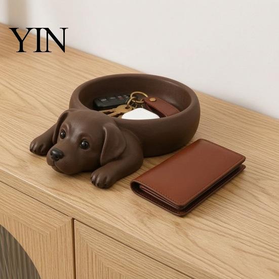Decorative Storage Box 3D Printed Labrador Dog Tray, Cute Puppy Key Holder Decor, Compact for Small Spaces Shaped Catchall Bowl Entryway Bedroom