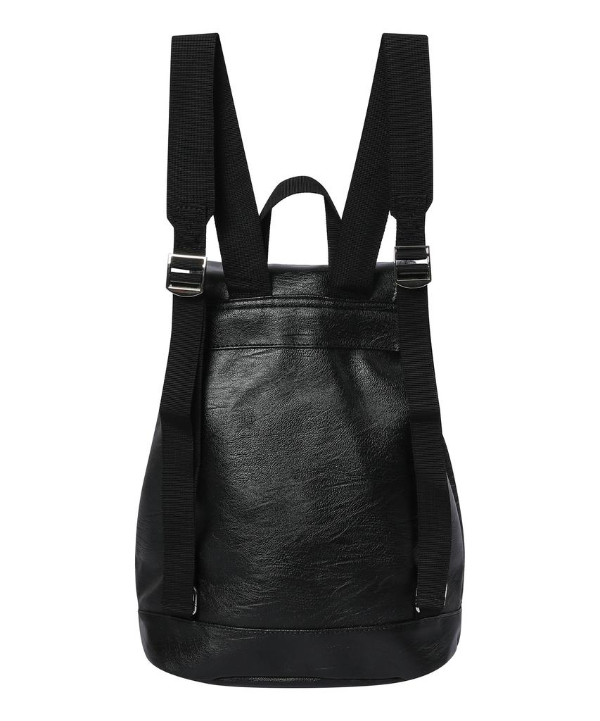 Mucent Metal Logo Leather Mini Backpack Unisex