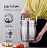 Triple-Layer Insulated Stainless Steel Lunch Box - Large Capacity Tiffin Pot for Students and Office Workers