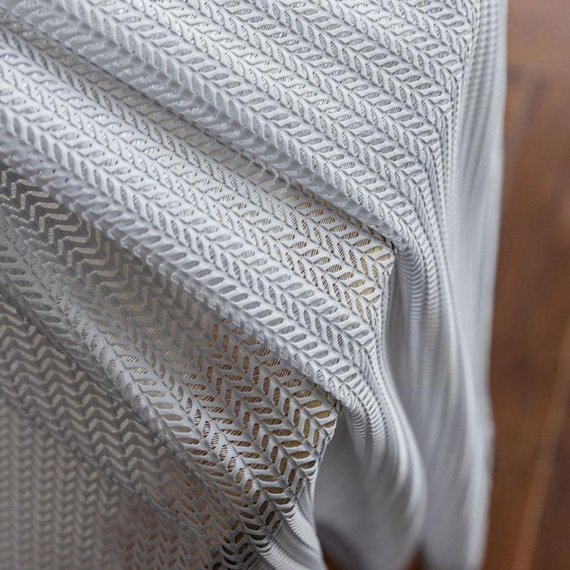 Белая марлевая занавеска «рыбий скелет» для гостиной, спальни, эркера, балкона, полузатеняющая, скандинавский свет, роскошный карниз