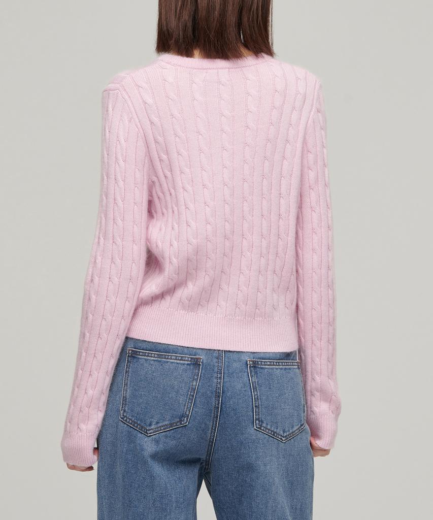 MUSINSA STANDARD WOMAN Women'S Angora Blend Cable Crew Neck Knit [Pink]
