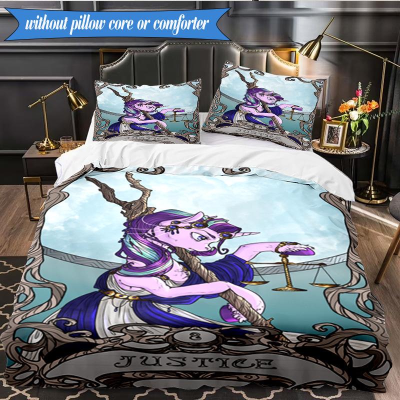Colorful Unicorn 3pcs K-pop music group Bedding set,Ideal for Bedroom, Dormitory,Including Duvet Cover And 2pcs Pillowcases,Fan gifts