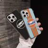 Логотип гоночного автомобиля G-Gulfs для iPhone 15 16 17 14 13 12 11 Pro Max 16E 16 Plus 17 Air Гофрированный Ударопрочный Чехол для Телефона