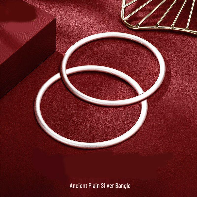 Женский браслет из стерлингового серебра 999 пробы: Древний метод, Сплошной круг, Студенческая версия, Рождественский подарок.