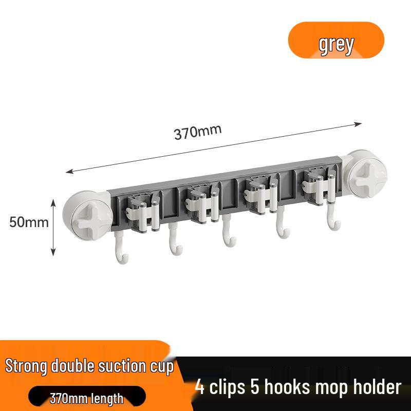 Настенный держатель для швабры и метлы на присосках - Без сверления, Роскошное хранение