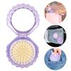 Мини-расческа с воздушной подушкой 2-в-1 с зеркалом для макияжа, портативная, в форме ракушки, дорожная расческа для волос, женская, для девочек, складное круглое зеркало, для кожи головы