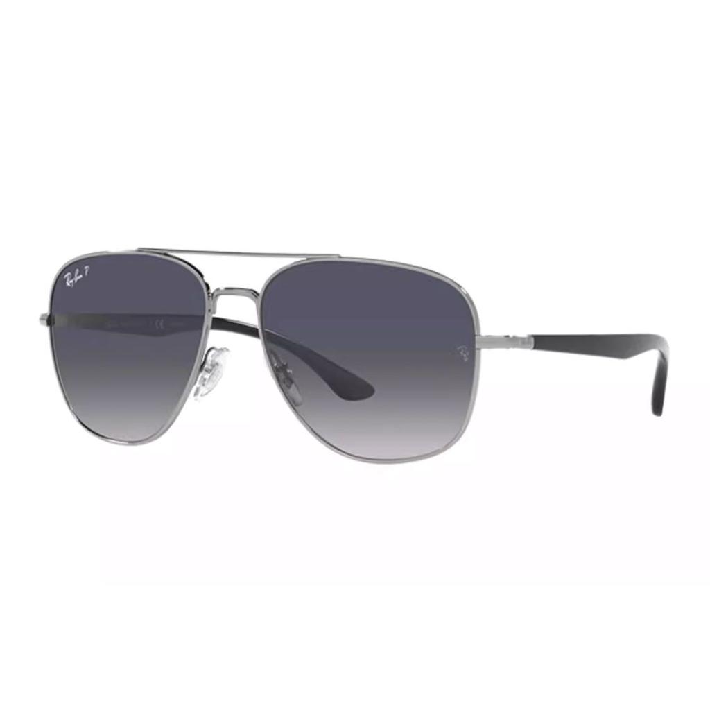 Ray-Ban Double Bridge Gradient Polarized Aviator Sunglasses Unisex sunglasses Silver 0RB3683-004/78