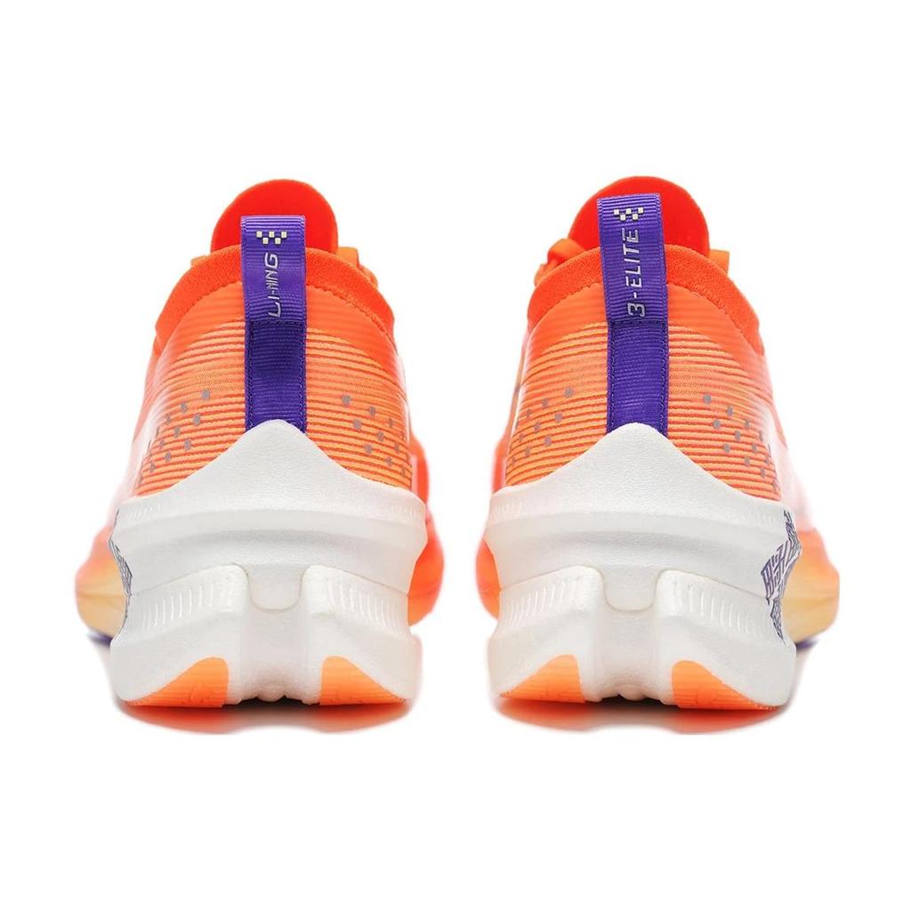 Li Ning Feidian 3 Elite Амортизация Дышащие Низкие Марафонские Беговые Кроссовки Унисекс Флуоресцентный Дыня Оранжевый ARMT035-7