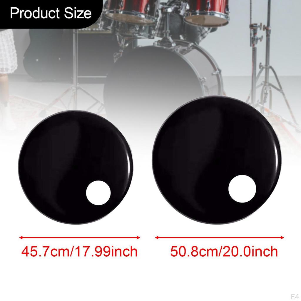 Резонансный пластик для бас-барабана, черный пластик, металлический, гладкий, профессиональный, сменная часть, хороший звук, прочный