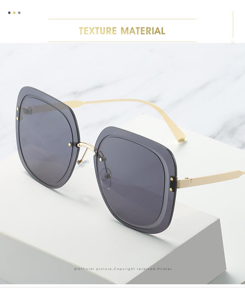 Солнцезащитные очки в квадратной оправе в европейском и американском стиле 2021 года с рифлеными линзами на рисовых гвоздях для женщин