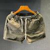 Men's Trendy Camouflage Running Shorts - Elastic Waist, Loose-Fit, Three-Quarter Length