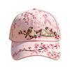 Embroidered Bee Hat Baseball with Rhinestone Bow, Bees Butterflies Pattern Sun Curved Brim Cap Hat, Adjustable Metal Buckle Sport for All-Season Wear